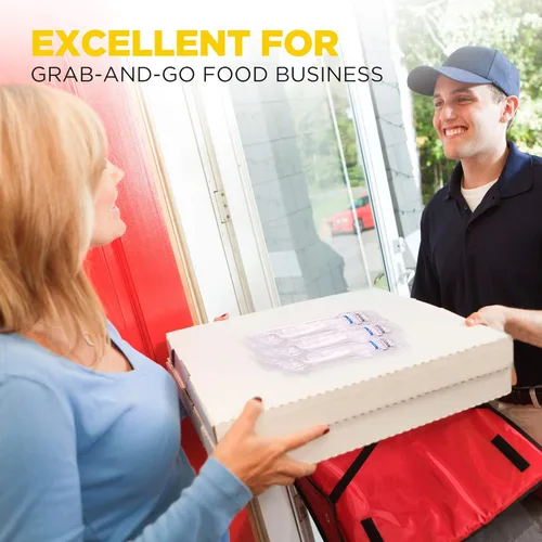 Vista 6 de Fit Meal Prep Paquete de 75 utensilios envueltos individualmente, juego de cubiertos de plástico blanco preenvasados con cuchara, tenedor, cuchillo