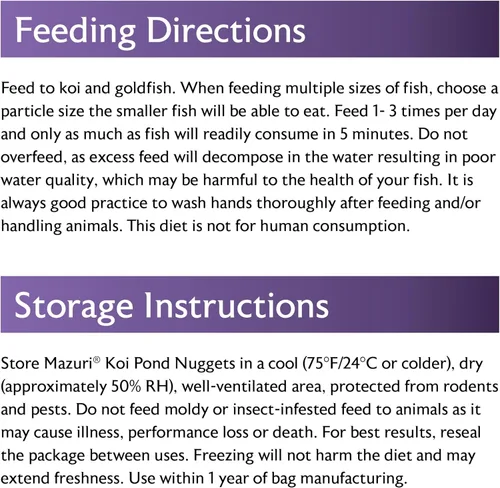 Vista 9 de Mazuri Koi Nuggets Flotantes para Estanque, Alimento Flotante para Peces Koi para Estanques (3.5 LB)