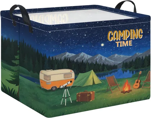 Vista 20 de Cesta de almacenamiento rectangular con asas, papelera plegable para juguetes para niños, caja de libros, cesta de regalo (murciélago)