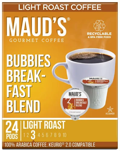 Vista 27 de Maud's - Cápsulas de café reciclables, compatibles con la cafetera Keurig K-Cup, una sola porción de café 100% arábica de tueste medio, 18