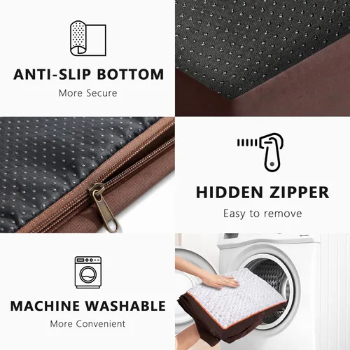 Vista 5 de WESTERN HOME WH Cama mediana para perros de tamaño mediano, cama ortopédica para mascotas, colchón impermeable con funda extraíble lavable, cama