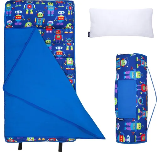 Vista 11 de Wildkin Tapete de microfibra para siesta de 43 pulgadas con almohada reutilizable para niños y niñas, ideal para guardería y preescolar, tapete