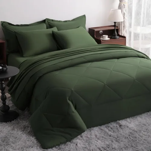 Vista 37 de NTBAY Juego de edredón individual con sábanas, 5 piezas de ropa de cama suave y transpirable, cama individual en una bolsa, juego de edredón