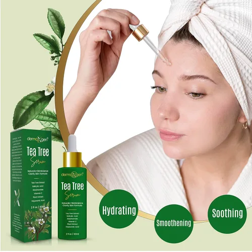 Vista 4 de Suero de árbol de té – Aceite de árbol de té orgánico con vitamina C natural para cicatrices de acné, manchas oscuras, granos e imperfecciones