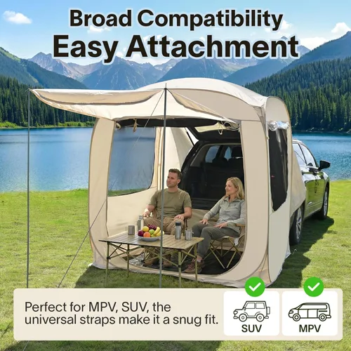 Vista 9 de Alvantor® SUV Tailgate Tent, Instant Pop Up Car Tent Creates Extra Living Space, UV Protection, Quick Setup in Seconds for Family, Road Trips