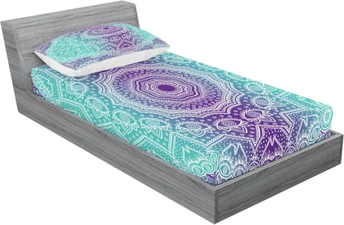 Vista 17 de Ambesonne - Juego de sábanas bajeras y fundas de almohada, diseño primaveral de acuarelas con jardín de hierbas y flores, juego de 4 piezas