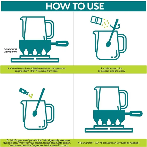 Vista 9 de Direct Candle Supply - Mezcla de cera de soja de coco para hacer velas - Mezcla cremosa de 5 libras para formulación de fragancia de alta carga