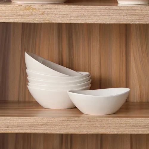 Vista 8 de Lifver conjunto de recipientes de porcelana para sopa/ensalada, en blanco natural, Set de 8