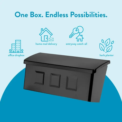 Vista 7 de Architectural Mailboxes Wayland™ Buzón vertical montado en la pared para exterior, buzón pequeño de metal de acero galvanizado resistente al óxido