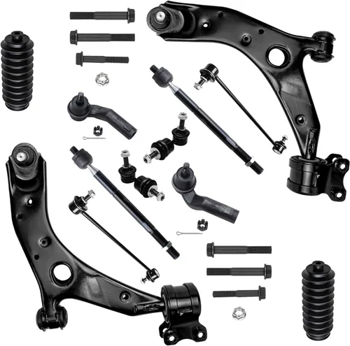 Vista 122 de Detroit Axle – 12 brazos de control superiores e inferiores delanteros con rótulas, barras de unión exteriores e interiores con topes, barras