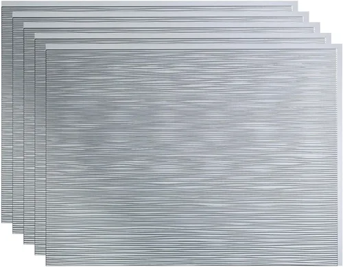 FASÄDE Ripple - Panel decorativo de vinilo decorativo para salpicaduras de 18 x 24 pulgadas en plata argente (paquete de 5)