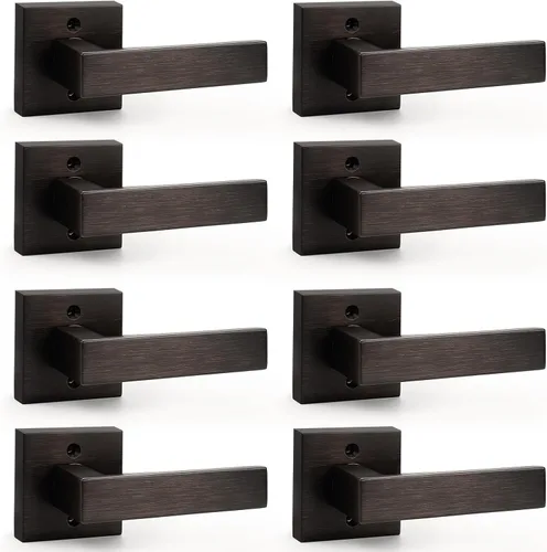 Vista 35 de Probrico Palanca Medio-Simulada Sin Giro en Negro Mate, Barra Cuadrada de Acero Inoxidable Palanca Simulada Individual, Manija Interior de Servicio