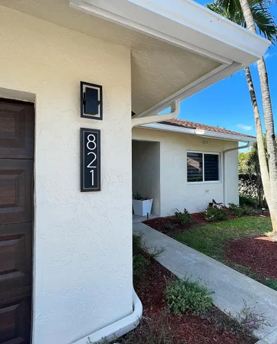 Vista 4 de Números de Casa Blancos para Exteriores - Números de Casa Flotantes Modernos de 5 Pulgadas para Exteriores, Crea Sombras Atractivas e Interesantes