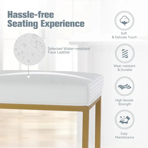 Vista 29 de Juego de 2 taburetes de bar negros para encimera de cocina, taburetes de bar modernos sin espalda de 24 pulgadas, taburetes de bar industriales