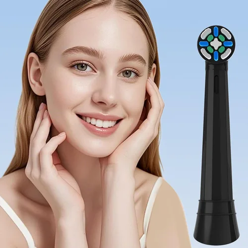 Vista 7 de Cabezales de repuesto para dientes limpios, cabezal compatible con Oral B, cabezales de repuesto compatibles con Oral B IO (negro)