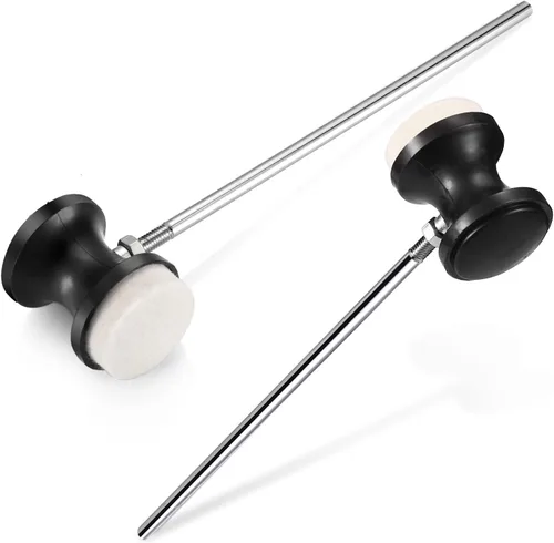 Vista 8 de Facmogu 2 unidades de doble cara batidor de pedal de bombo, batidor de pedal de bombo para pieza de accesorio de instrumento de percusión, martillo
