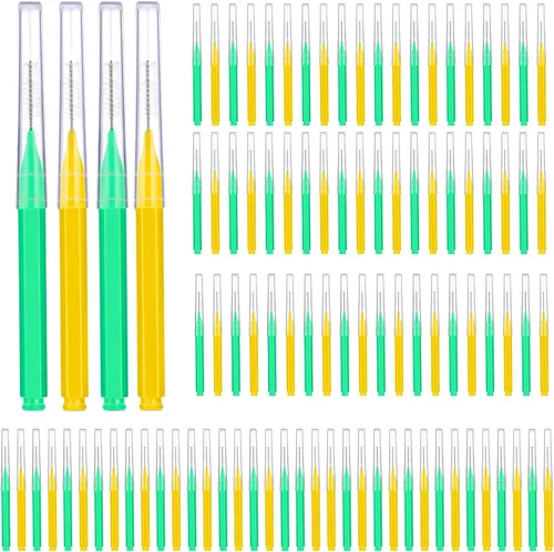 Vista 30 de Patelai 100 piezas cepillo para brackets cepillo interdental palillo de dientes cabezal de hilo dental cepillo de higiene dental limpiador
