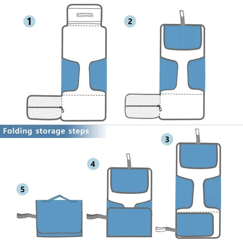 Vista 7 de Cows Portable Changing Pad with Built-in Pillow, Waterproof Foldable Baby Diaper Changing Pads, Diaper Mat for Boys and Girls