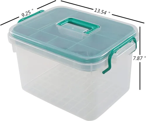 Vista 3 de Caja grande de primeros auxilios vacía, caja de almacenamiento transparente para medicamentos, 1 paquete