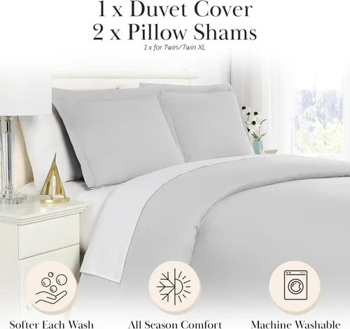 Vista 53 de Southshore Fine Living, Inc. Juego de funda de edredón tamaño individual/XL, reversible, juego de ropa de cama náutica/costera, resistente a