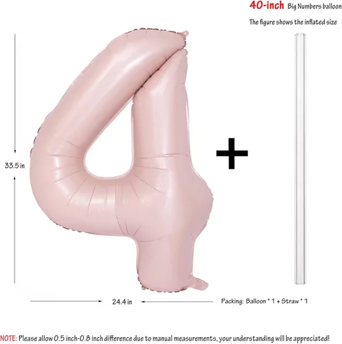 Vista 183 de Globos de 40 pulgadas con números de caramelo, papel de aluminio de helio, globos de látex de Mylar para fiesta de cumpleaños, decoración digital 0