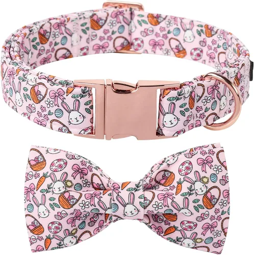 Vista 8 de Lionet Paws Collar de perro con corbatín, collar de verano para perro, collar de perro ajustable y cómodo, regalo para cachorros, perros pequeños