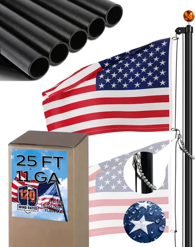 Vista 11 de Mástil de bandera PHITRIC, mástil giratorio sin enredos de acero inoxidable resistente a la oxidación para banderas de aficionado de 3x5