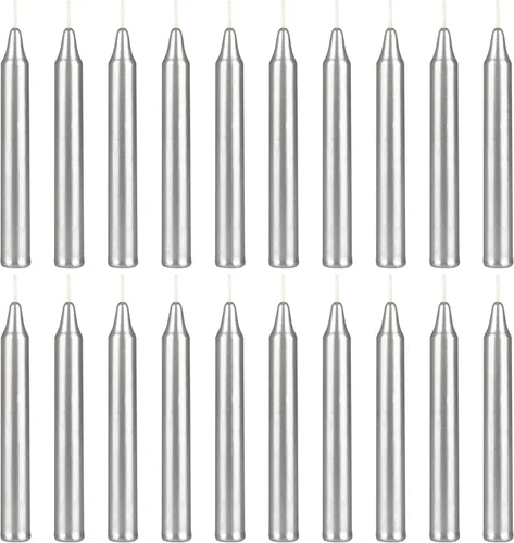 Vista 29 de MEGA CANDLES 20 piezas de velas cónicas sin perfume negras exquisitas, 10.2 cm de alto x 1.3 cm de diámetro, Campanas mágicas, Encantamiento