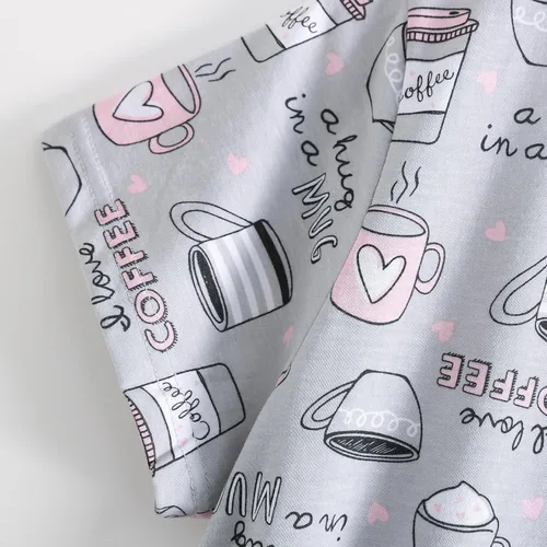 Vista 5 de PNAEONG - Camisón de algodón para mujer, de manga corta y con estampado, ropa de dormir informal
