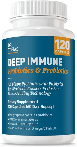 Dr. Tobias Probióticos y prebióticos inmunes profundos, digestión de doble acción y apoyo inmunológico con prebióticos PreforPro y probióticos