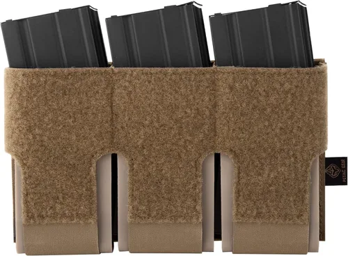 Vista 8 de PETAC GEAR Bolsa triple para cargador Funda elástica para rifle canguro Bolsillo para cargador de 5.56/0.354 in con panel de gancho