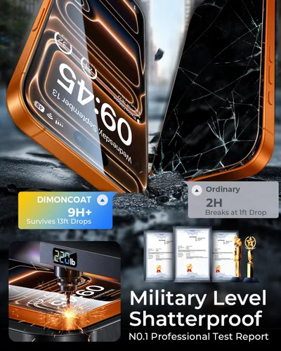 Vista 4 de DIMONCOAT Top 9H++ - Protector de pantalla de privacidad para iPhone 17 Pro