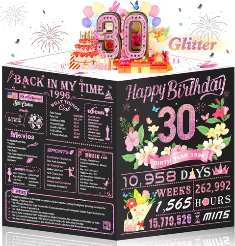 Vista 42 de Tarjetas de cumpleaños 90 para mujeres y hombres, ideas de regalo de cumpleaños 3D emergentes para abuela, mamá, papá, divertidas decoraciones