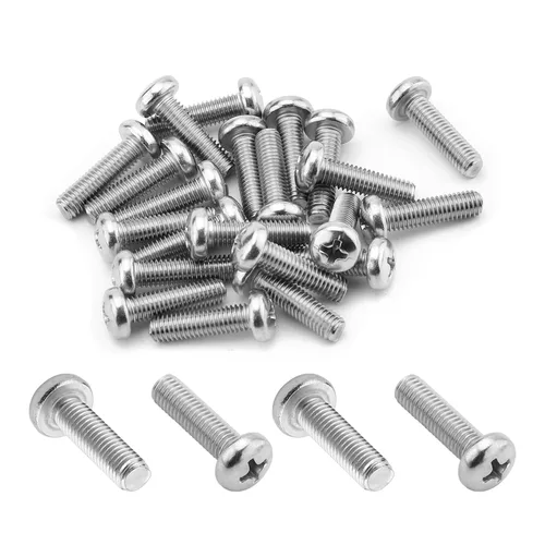 Vista 21 de MroMax 50 tornillos de máquina Phillips de cabeza plana M5 x 0.315 in, acero inoxidable 304 18-8, rosca completa, tornillos de cabeza cruzada gris