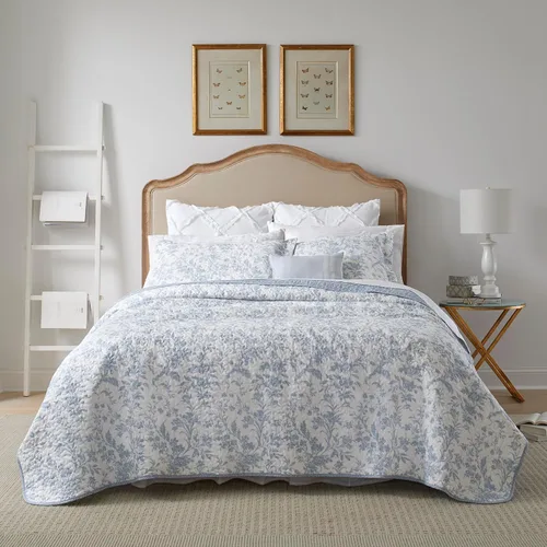 Vista 18 de Laura Ashley - Juego de edredón individual, ropa de cama de algodón suave con diseño reversible, peso mediano para uso durante todo el año, juego