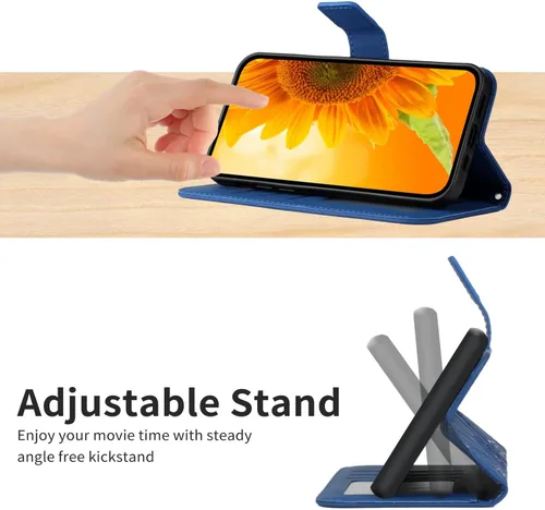 Vista 4 de XYX Wallet Case Compatible with Xiaomi Redmi Note 10s, Emboss Half Flower Floral PU Leather Flip Protective Case with Adjustable Shoulder Strap for