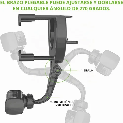 Vista 4 de Cellet Soporte universal para teléfono con espejo retrovisor para vehículo, compatible con iPhone 14 Pro Max Mini SE 13 12 11 XR XS Galaxy Z Flip Z