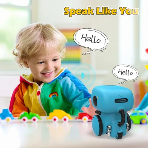 Vista 6 de KaeKid Robots para niños, robótico inteligente interactivo con sensor táctil, control de voz, reconocimiento de voz, canto, baile, repetición