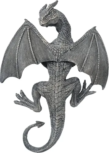Colgador de valla de gárgola con alas de dragón para decoración de pared al aire libre, estatua colgante detallada, dragón gótico trepador grotesco