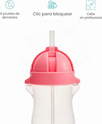 Vista 5 de Munchkin Vasos de pajita con peso para niños pequeños con tapa de clic, 10 onzas, paquete de 2, azul/verde