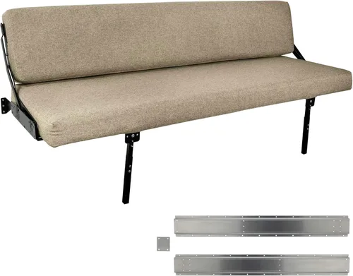 Vista 9 de RecPro - Sofá de pared de 80 pulgadas con patas ajustables en tela Sofá cama RV Muebles RV Cama RV Cama Gaucho Cama plegable sobre soporte