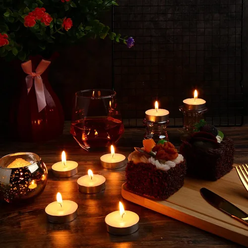 Vista 5 de Huquary 800 velas blancas sin perfume a granel, 4 horas de tiempo de combustión, mini velas votivas de parafina sin goteo de larga duración