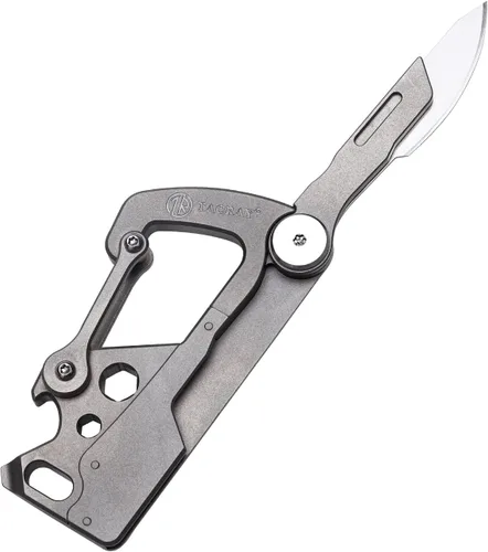 Vista 7 de TACRAY Compact EDC Keychain Clip, Small Carabiner Keychain Holder, Anti-Lost Quick Released Backpack Hook with Multitool as Bottle Opener and Flat