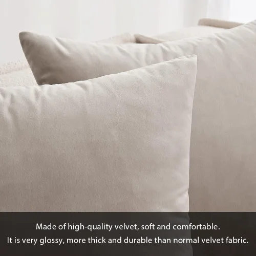 Vista 2 de MIULEE - Paquete de 2 fundas de almohada, de terciopelo, funda de almohada decorativa cuadrada, funda de almohada suave y de color liso para sofá