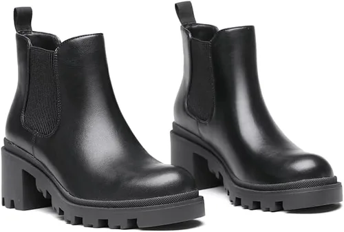 Vista 7 de DECARSDZ Women's Chunky Platform Boots Classic Ankle Booties Women Chelsea Boots