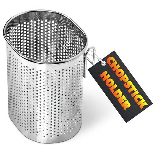 Cesta de Lavaplatos para Palillos 3.5x2.7x3.9" – Soporte de Acero Inoxidable para Lavaplatos con Ganchos, Diseño Ovalado Resistente a la Oxidación