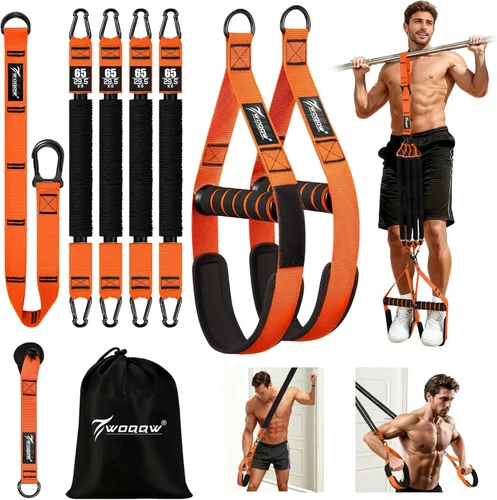 Vista 9 de Pull Up Assistance Bands, Heavy Duty Resistance Bands with Handles, Exercise Band with Door Anchor, Adjustable Workout Band Set for Pull Up Bar