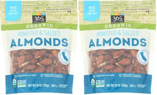 Vista 7 de 365 by Whole Foods Market, Almendras saladas tostadas orgánicas, 10 onzas