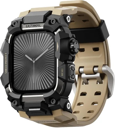 Vista 30 de ULTIMAL Funda Resistente con Correa para Apple Watch 44mm, Compatible con Apple Watch Series SE 3/SE 2/SE Generation/6/5/4, Funda Táctica Antigolpes