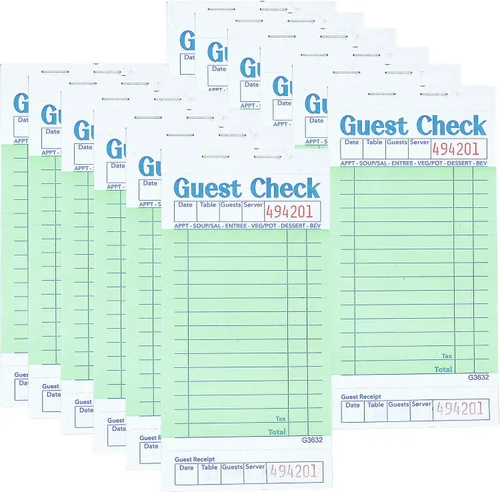 Budgenix - Paquete de 12 blocs de notas para servidor de cheques de Verde